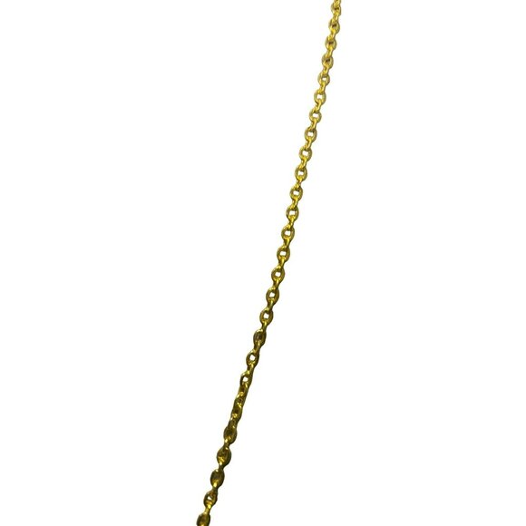 Vintage Gold tone Heart Necklace With Praying Hands Cream Enamel Pendant - Picture 5 of 6